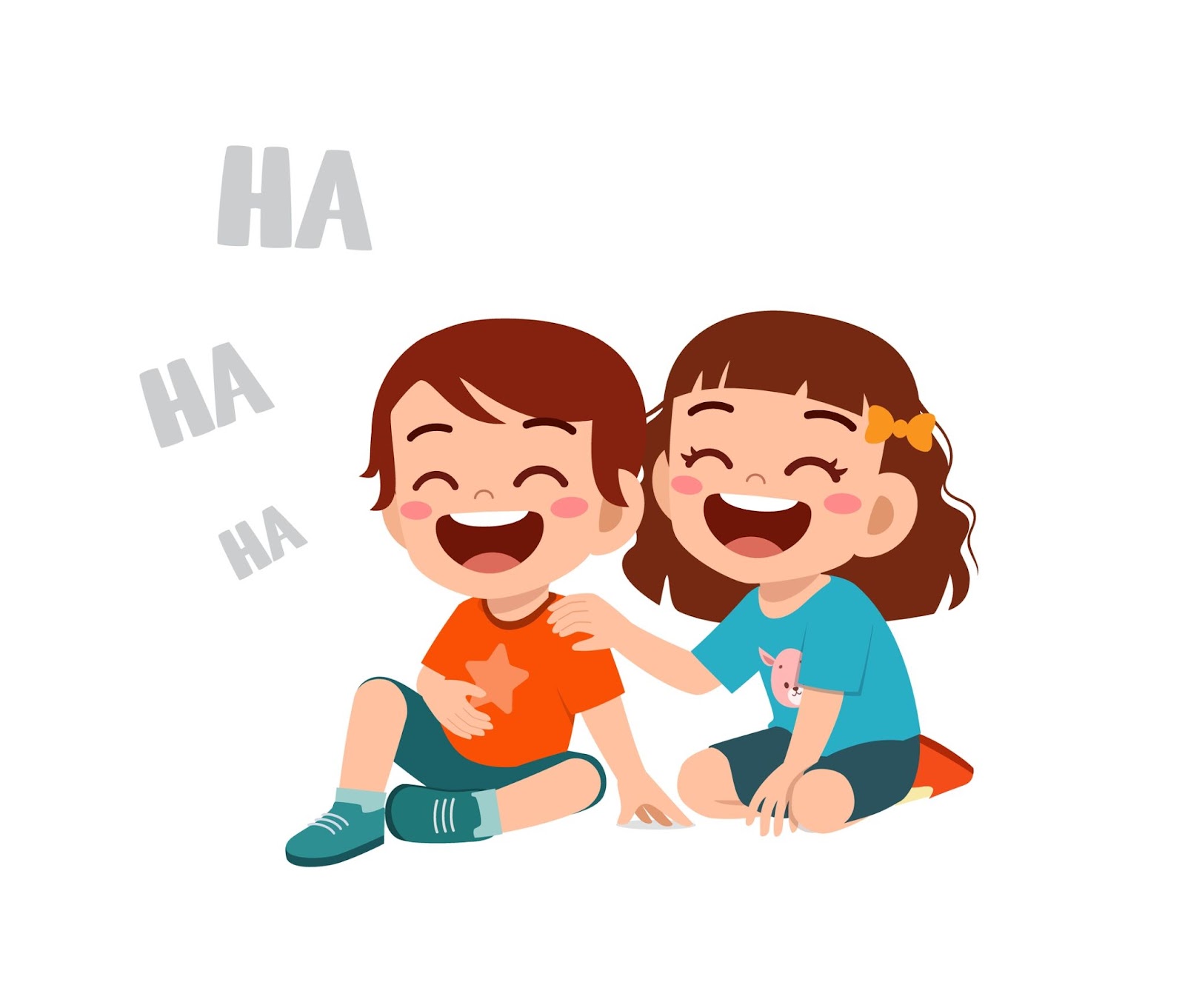 ولد وفتاة يضحكون