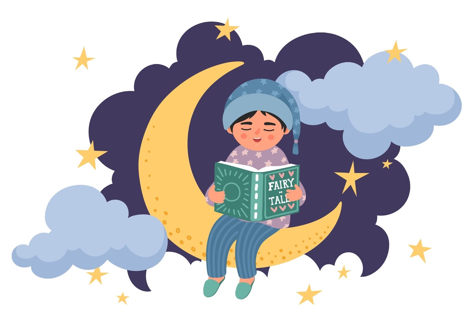 طفل يقرأ قصة قبل النوم