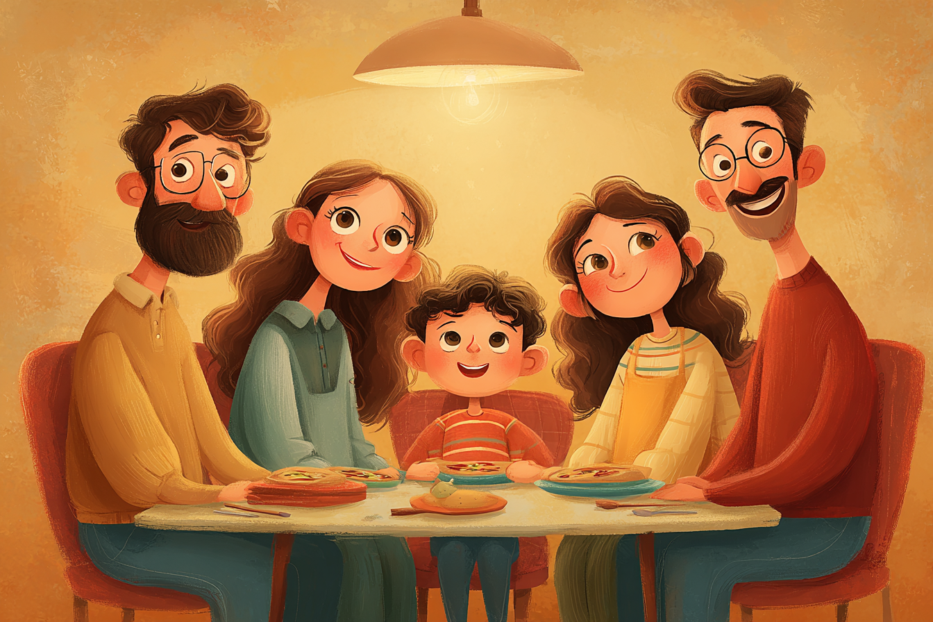 صور رمضانية عائلية دافئة تُظهر عائلات مجتمعة للإفطار أو الصلاة معًا، مصحوبة برسائل بالإنجليزية مثل “Ramadan Mubarak to you and your family”، وتُبرز الصور روح الترابط، والمحبة، والبركات خلال رمضان 2026.