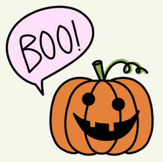 Pumpkin saying Boo
