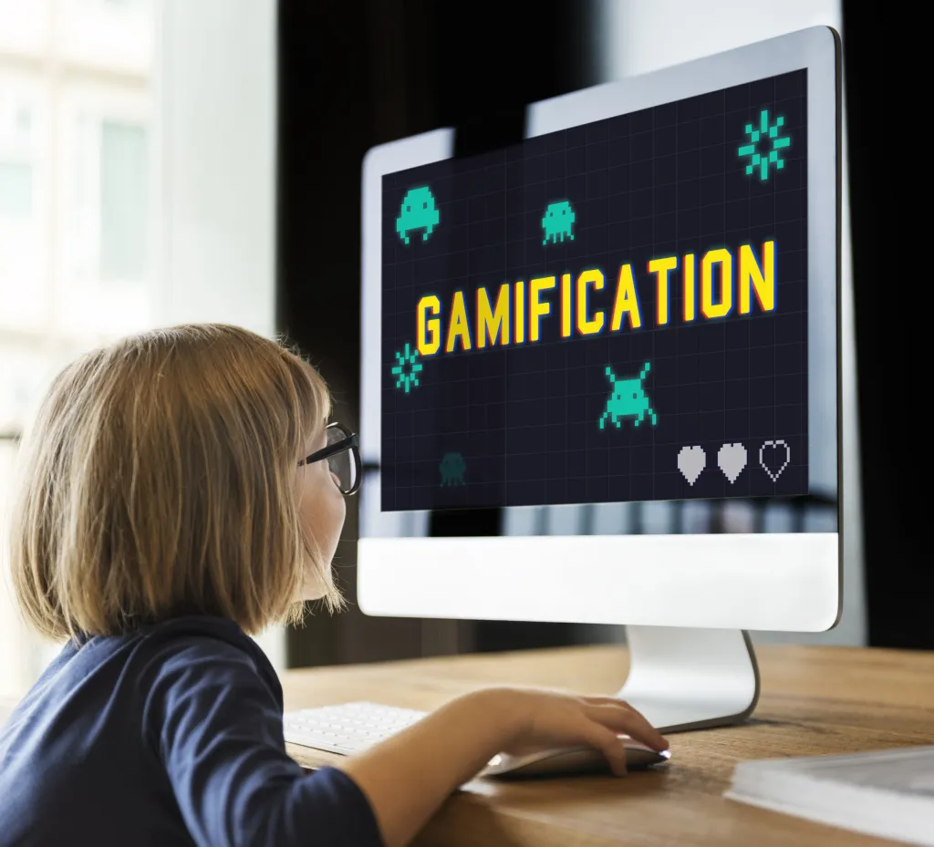Child using gamification as a learning method