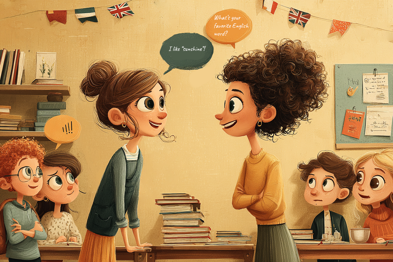 Učitel dělá krátký rozhovor se studentem