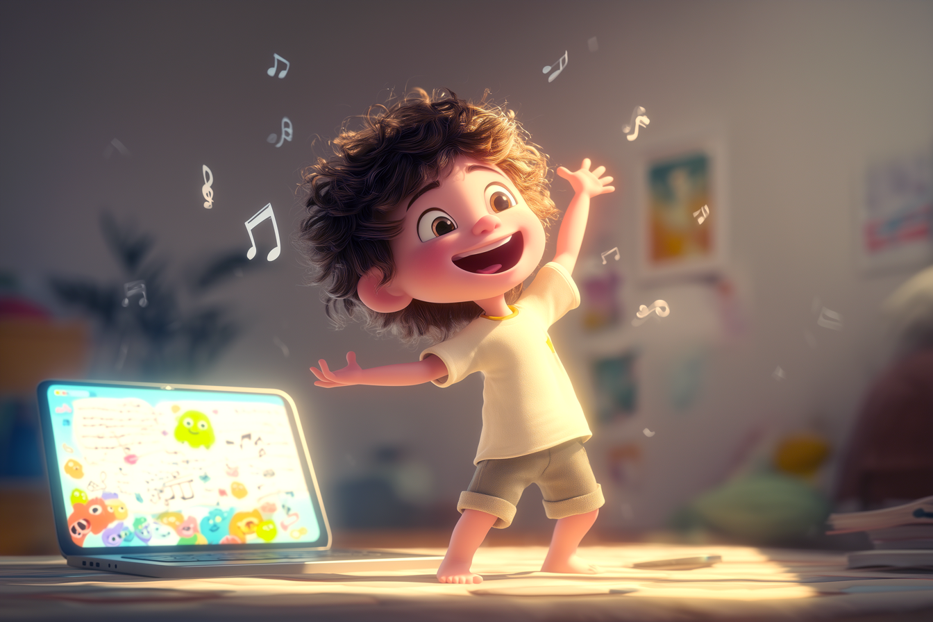 Kinder lernen interaktiv und mit Musik Englisch