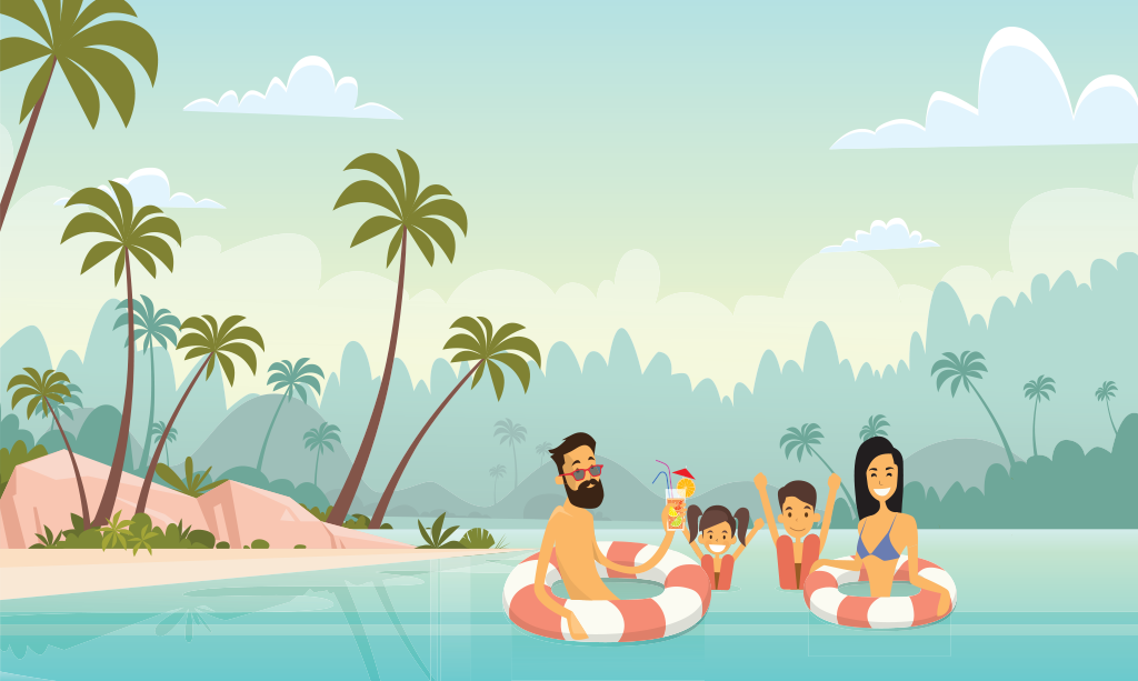 Familie im Urlaub