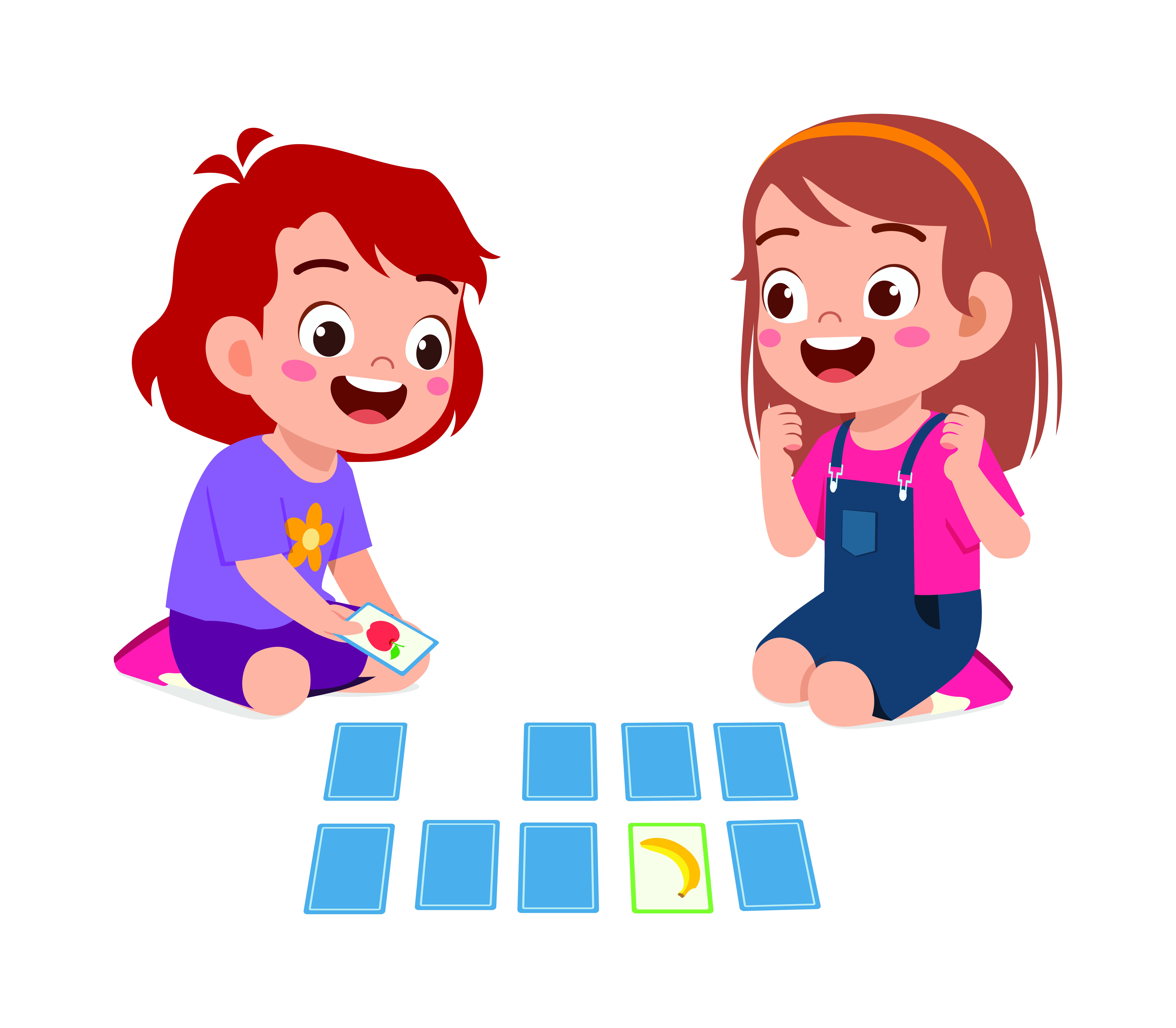Kinder lernen Englisch mit Memory-Spiel