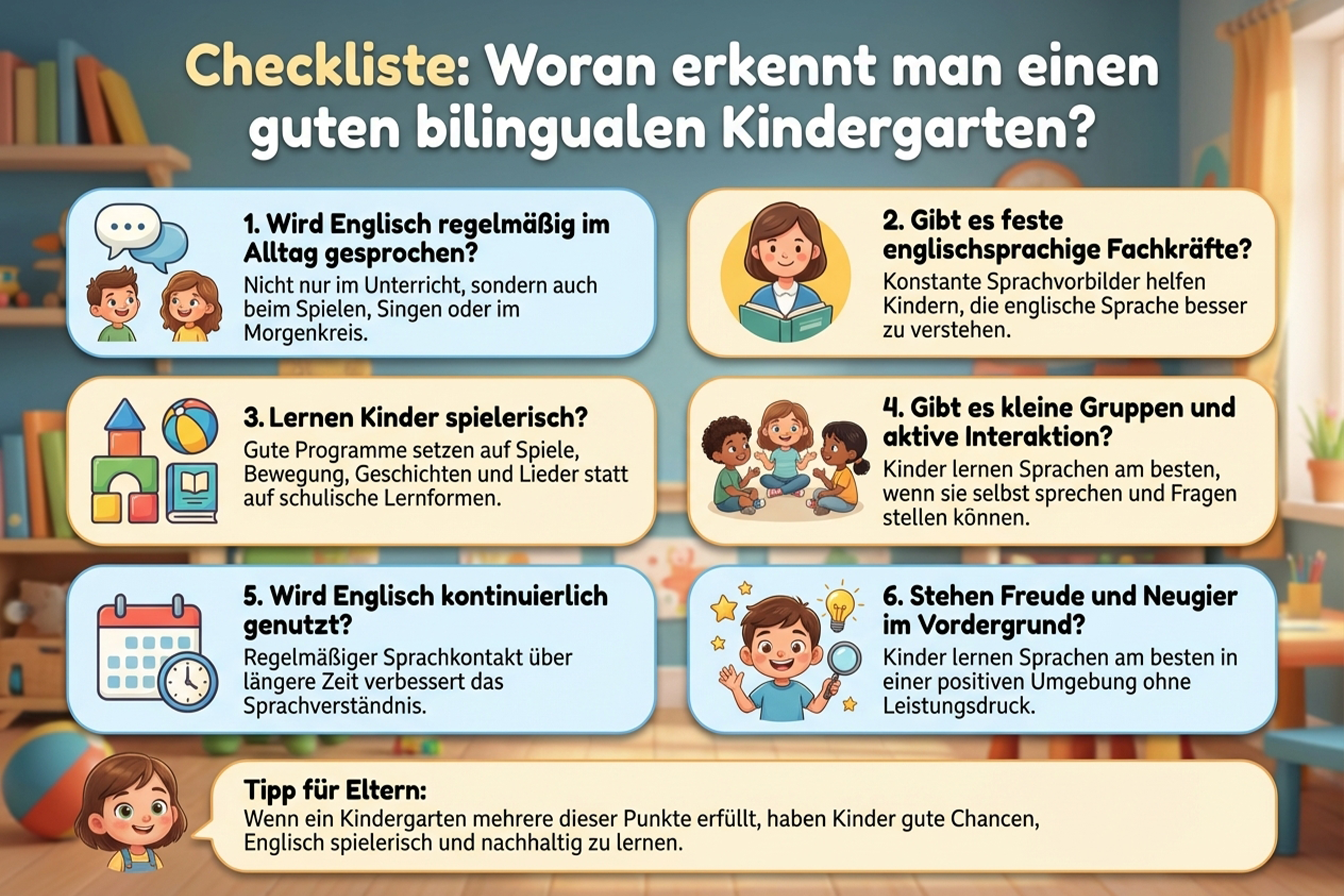 Checkliste: Ein guter bilingualer Kindergarten