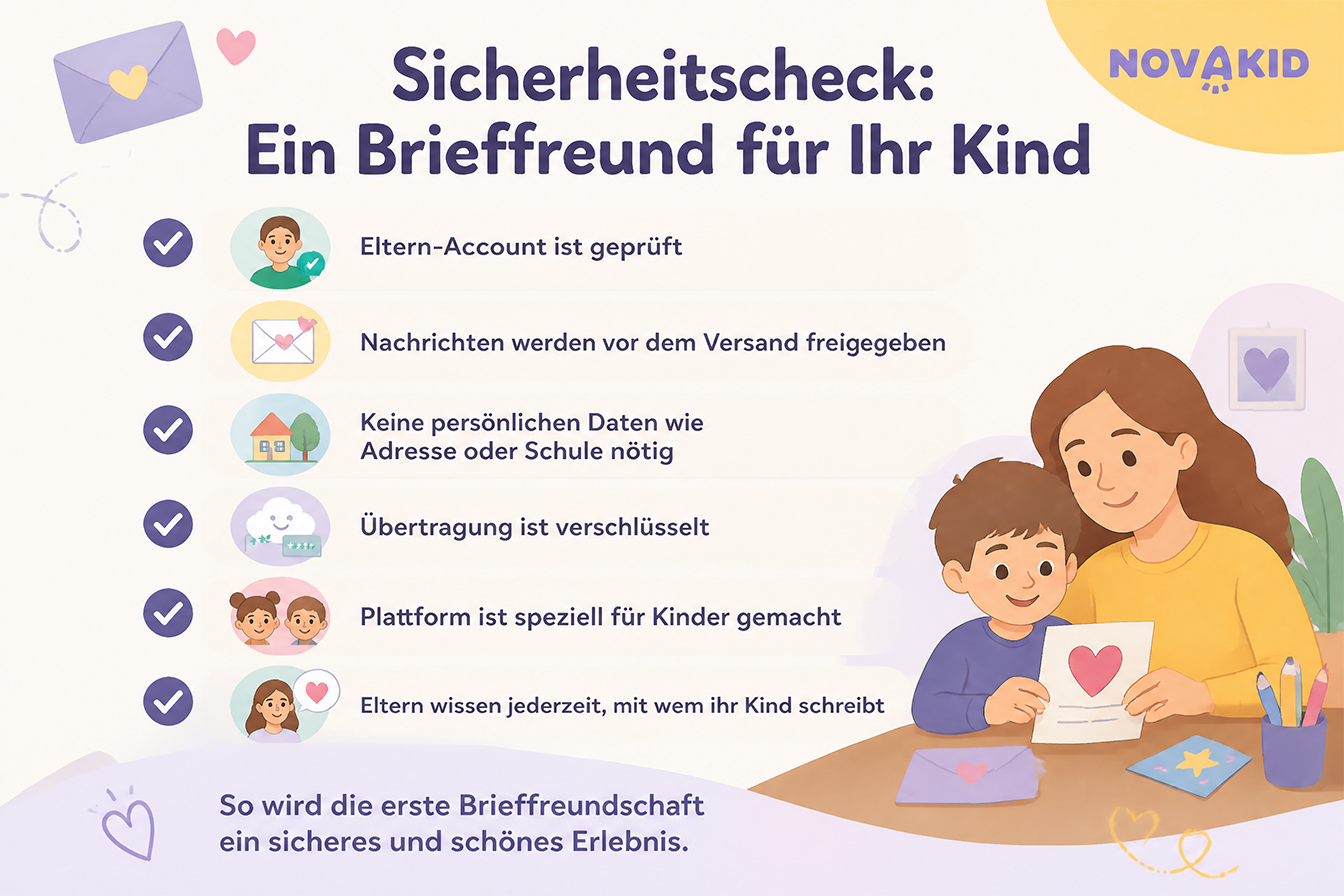 Checkliste für Eltern- Sichere Wege, internationale Brieffreundschaften für Kinder zu finden