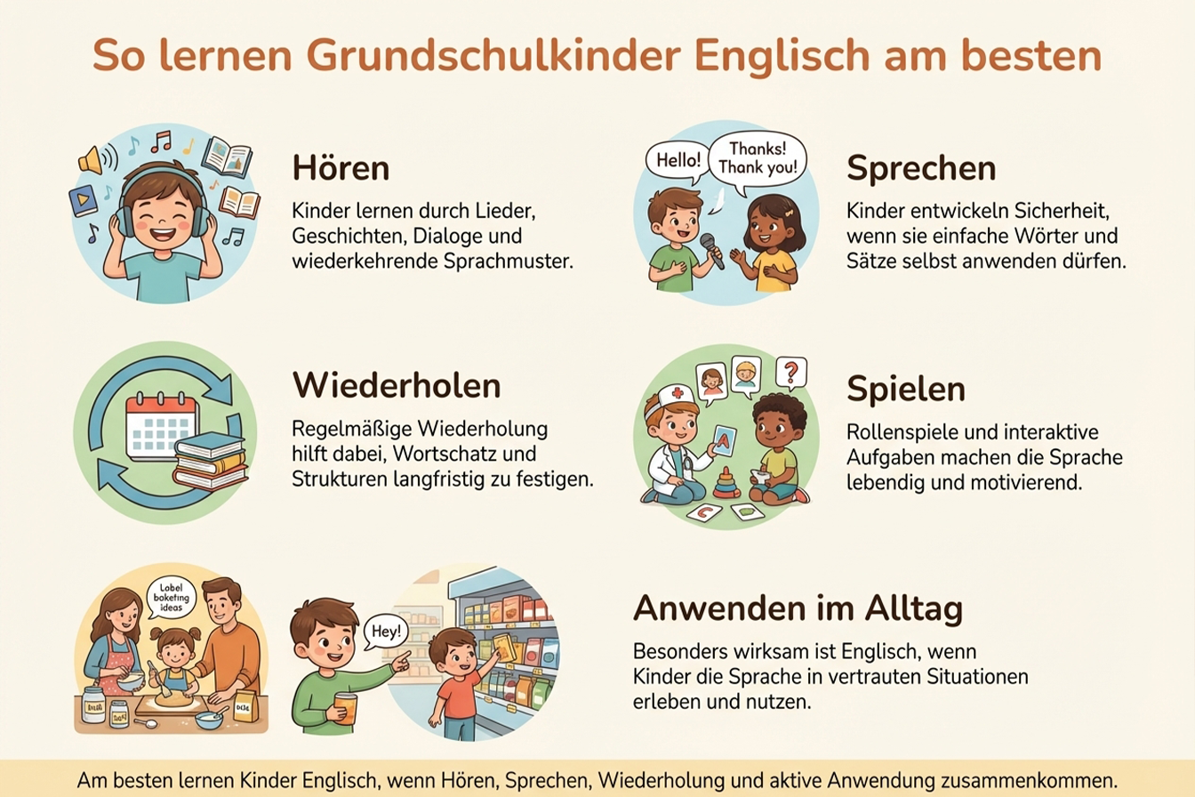 So lernen Kinder in der Grundschule Englisch