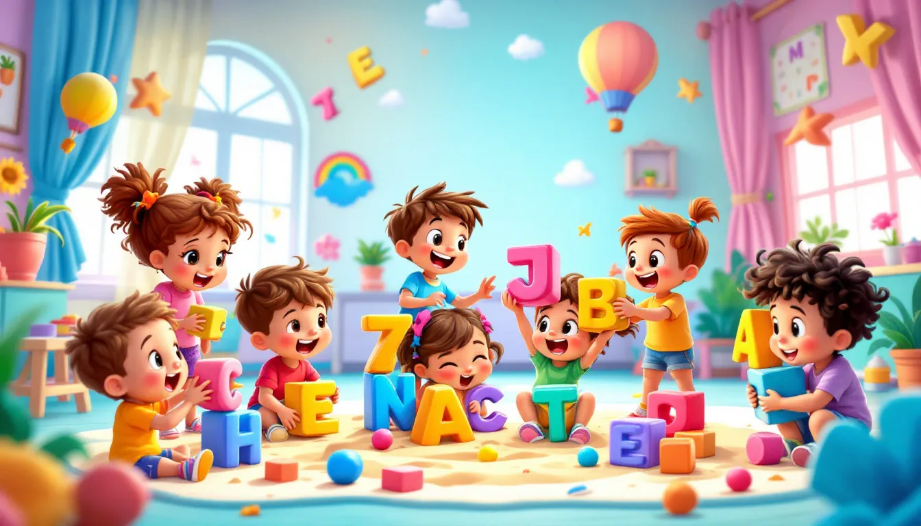 Niños participando en actividades prácticas para aprender el abecedario