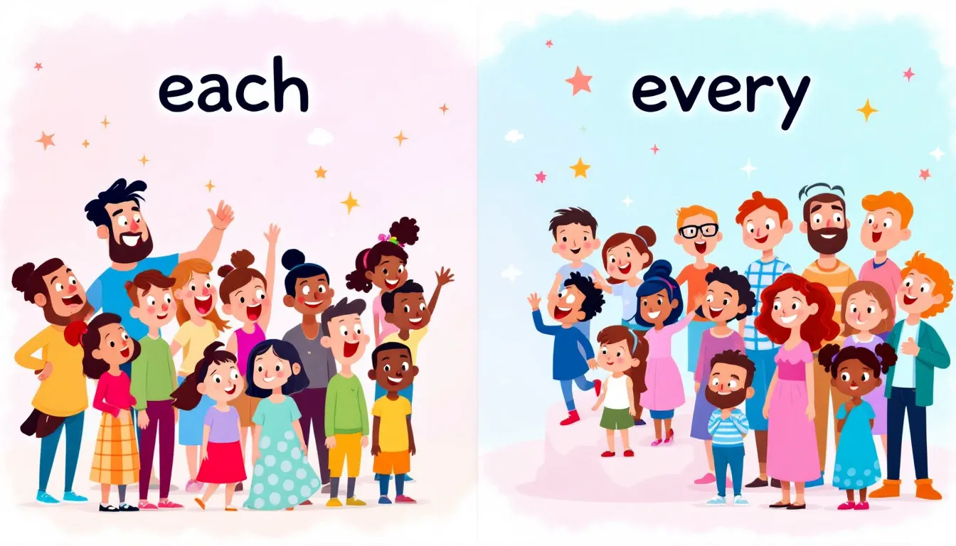 Ejemplos visuales de cómo se usa 'each' en diferentes contextos