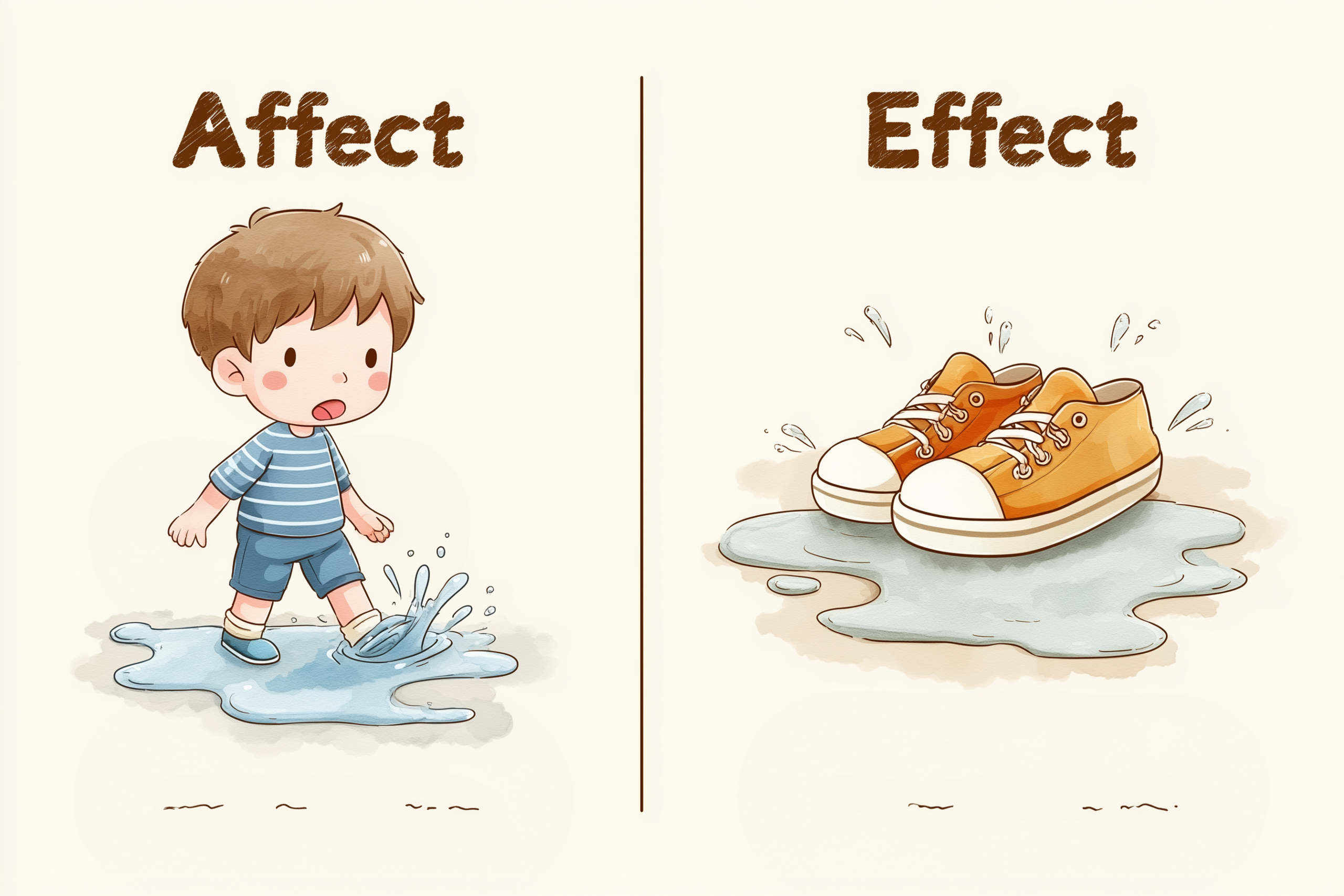 Una imagen donde se pueden leer las palabras effect y affect