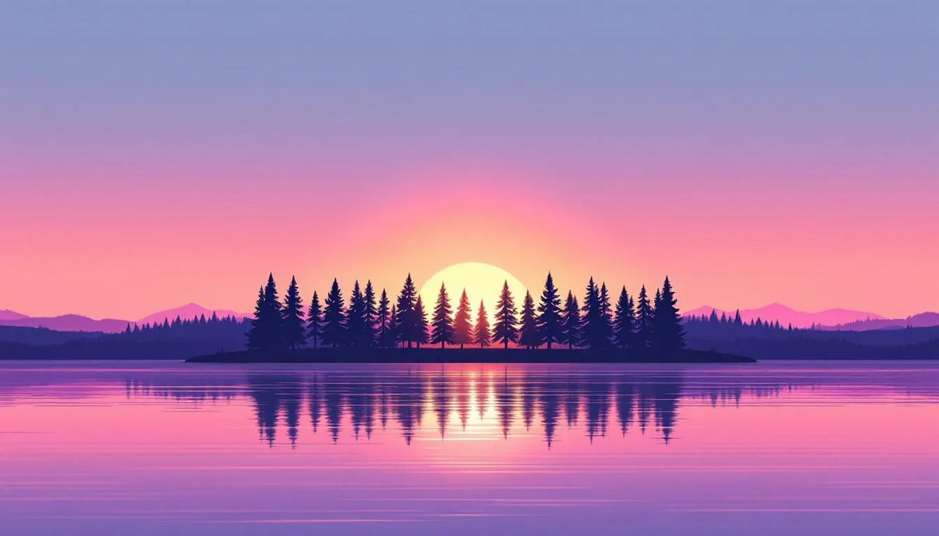 Una ilustración del sol saliendo en el horizonte, iluminando el cielo con tonos cálidos de naranja y amarillo. Este momento simboliza el inicio de un nuevo día, reflejando la belleza del mundo natural