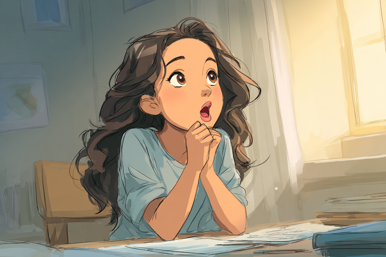 Una niña practicando la pronunciación en inglés con acento estadounidense