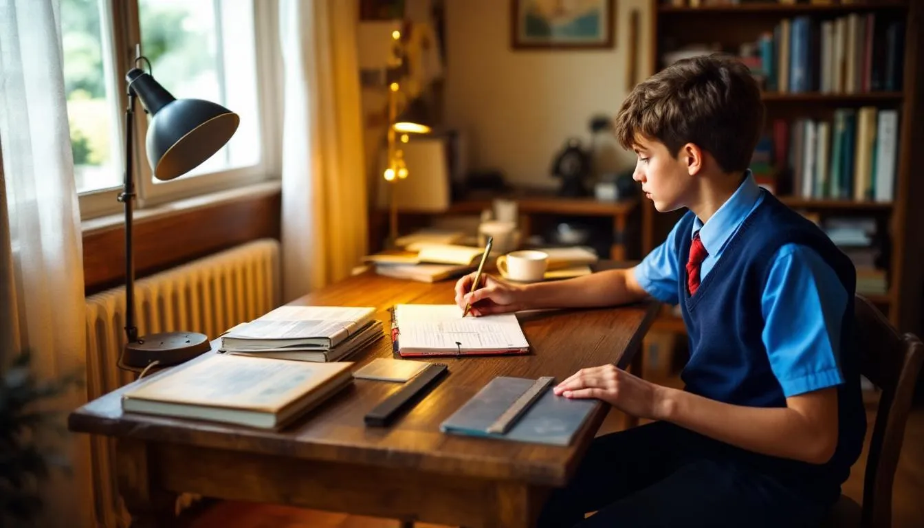 Un niño se encuentra haciendo un test para averiguar su nivel de inglés