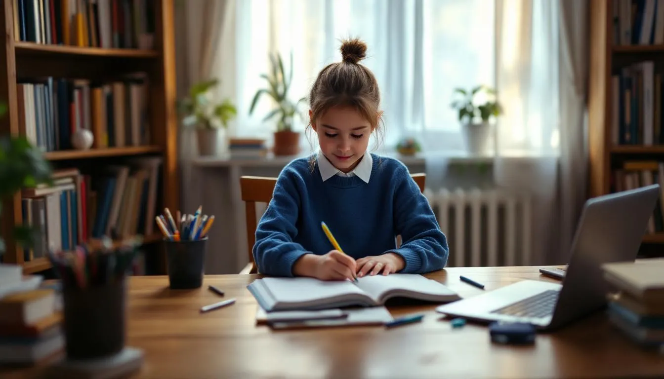 Una niña estudiando los tiempos verbales en inglés más confusos