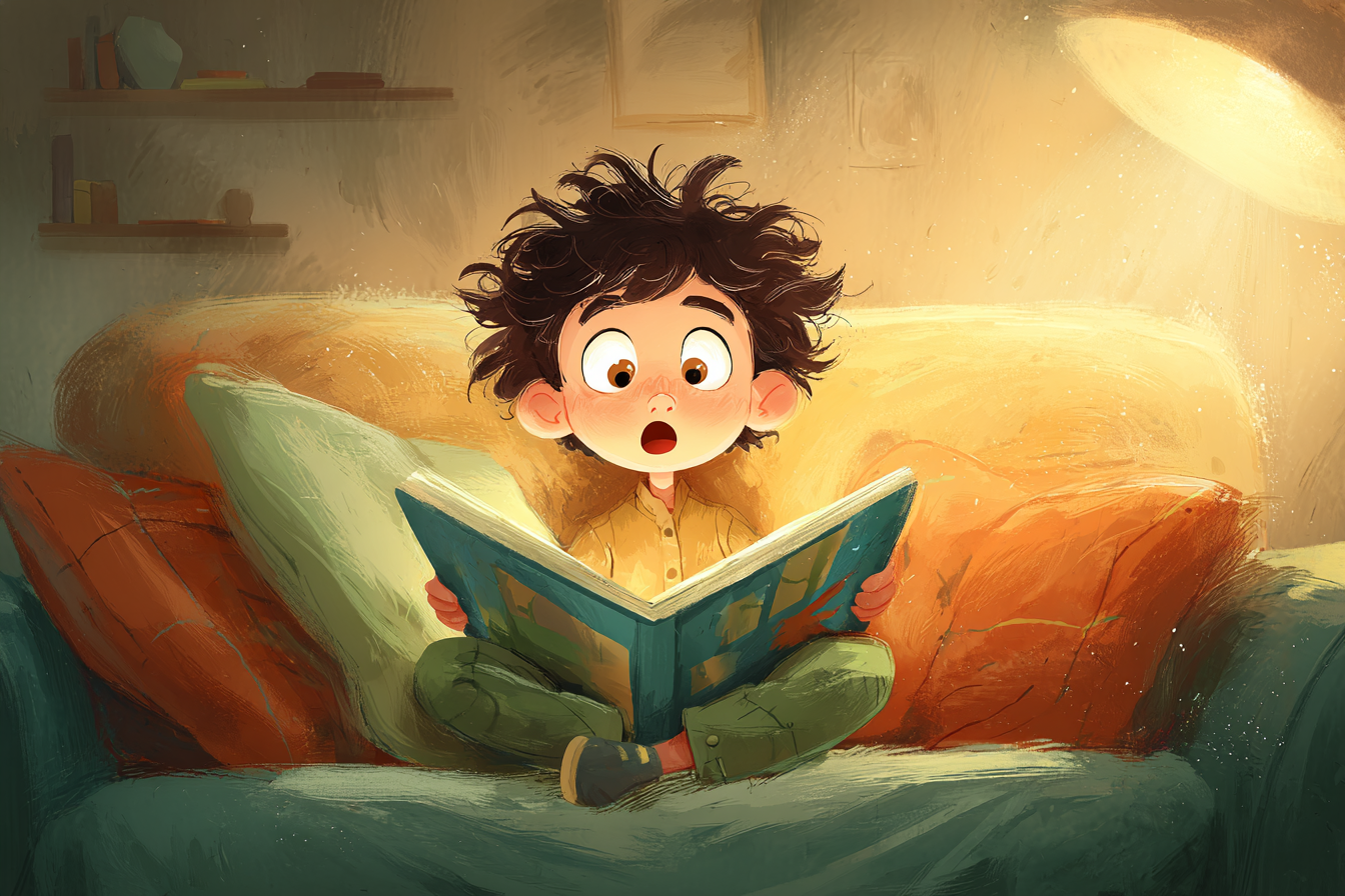 ילד קורא בפליאה והנאה