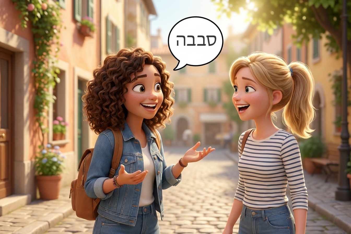 שתי בחורות מדברות ואומרות סבבה