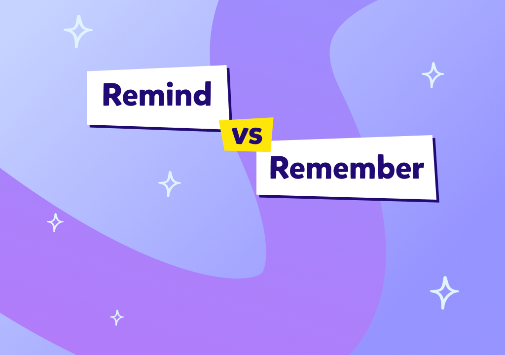 מילים שונות לתיאור זיכרון | Remember vs. Remind