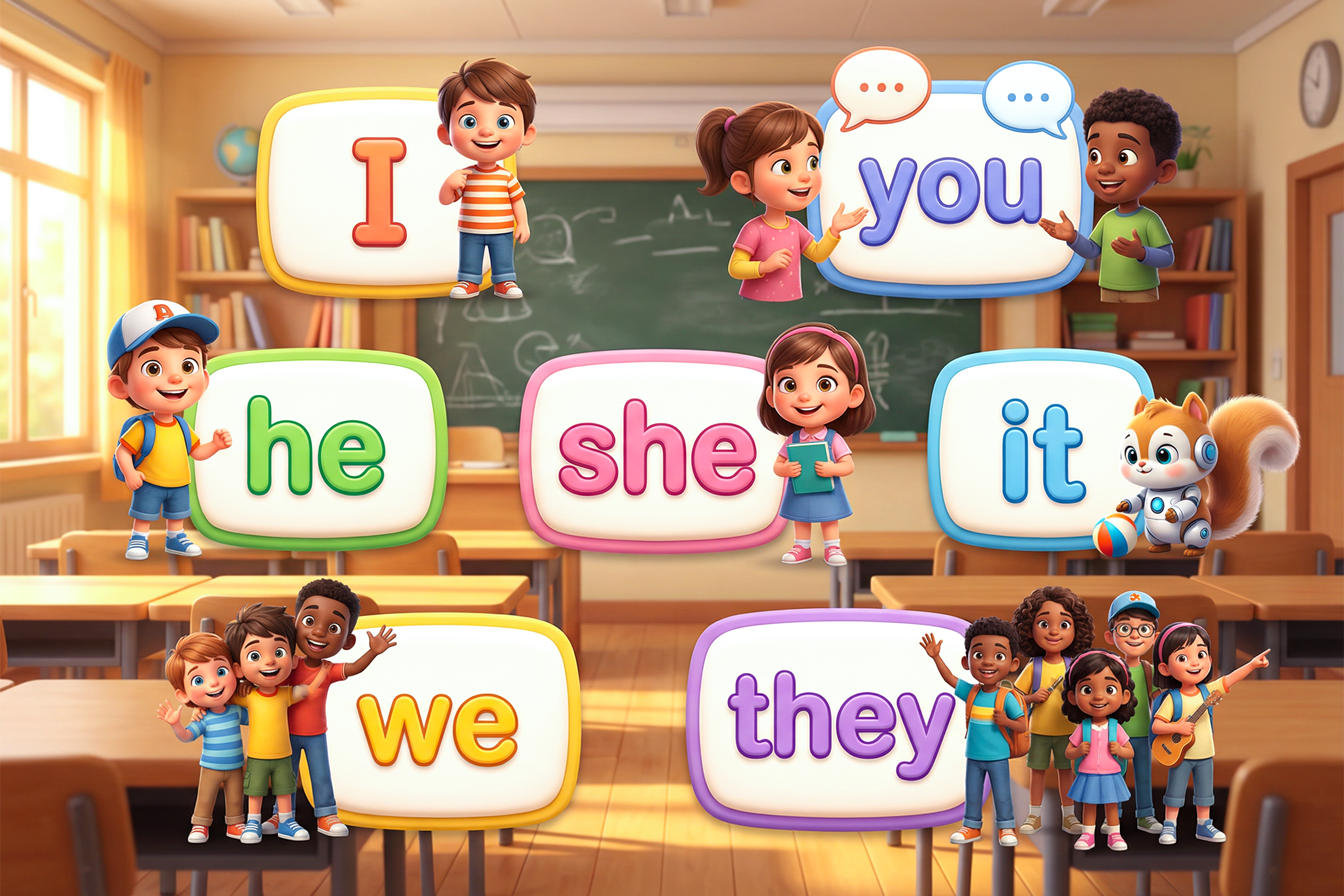 Bambini-mostrano-pronomi-personali