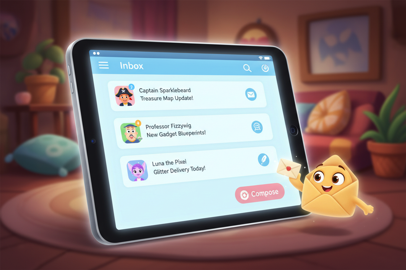 La schermata di un tablet dove si vede il sistema di posta elettronica