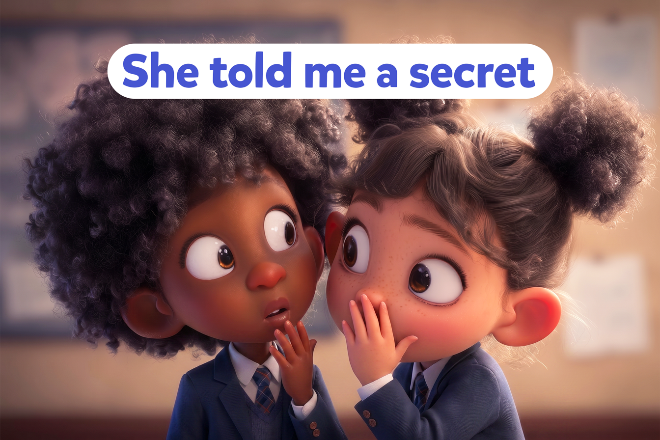 Bambina- parla-all’orecchio-”she told me a secret”