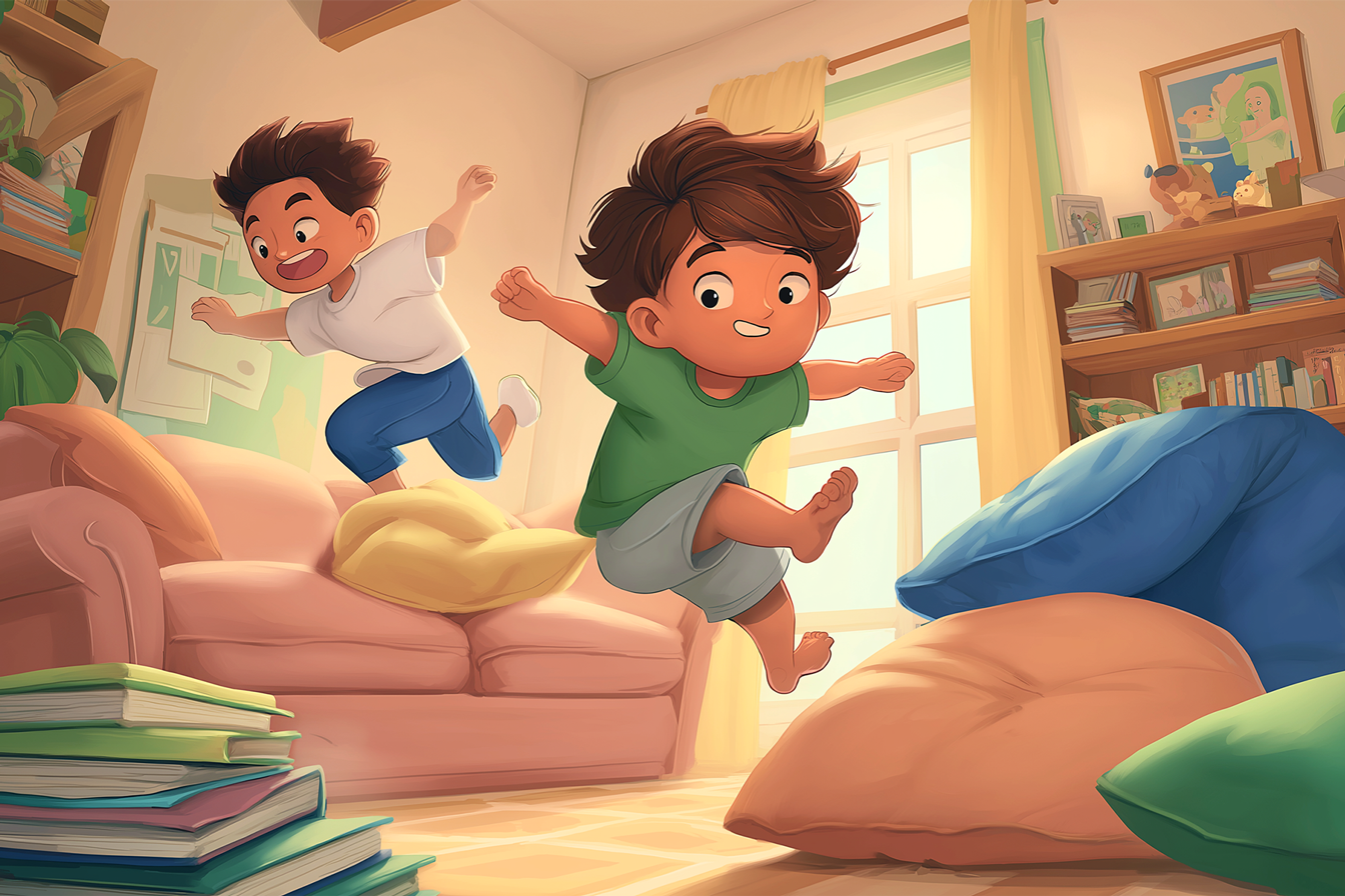 evde-parkur-yapan-cocuklar