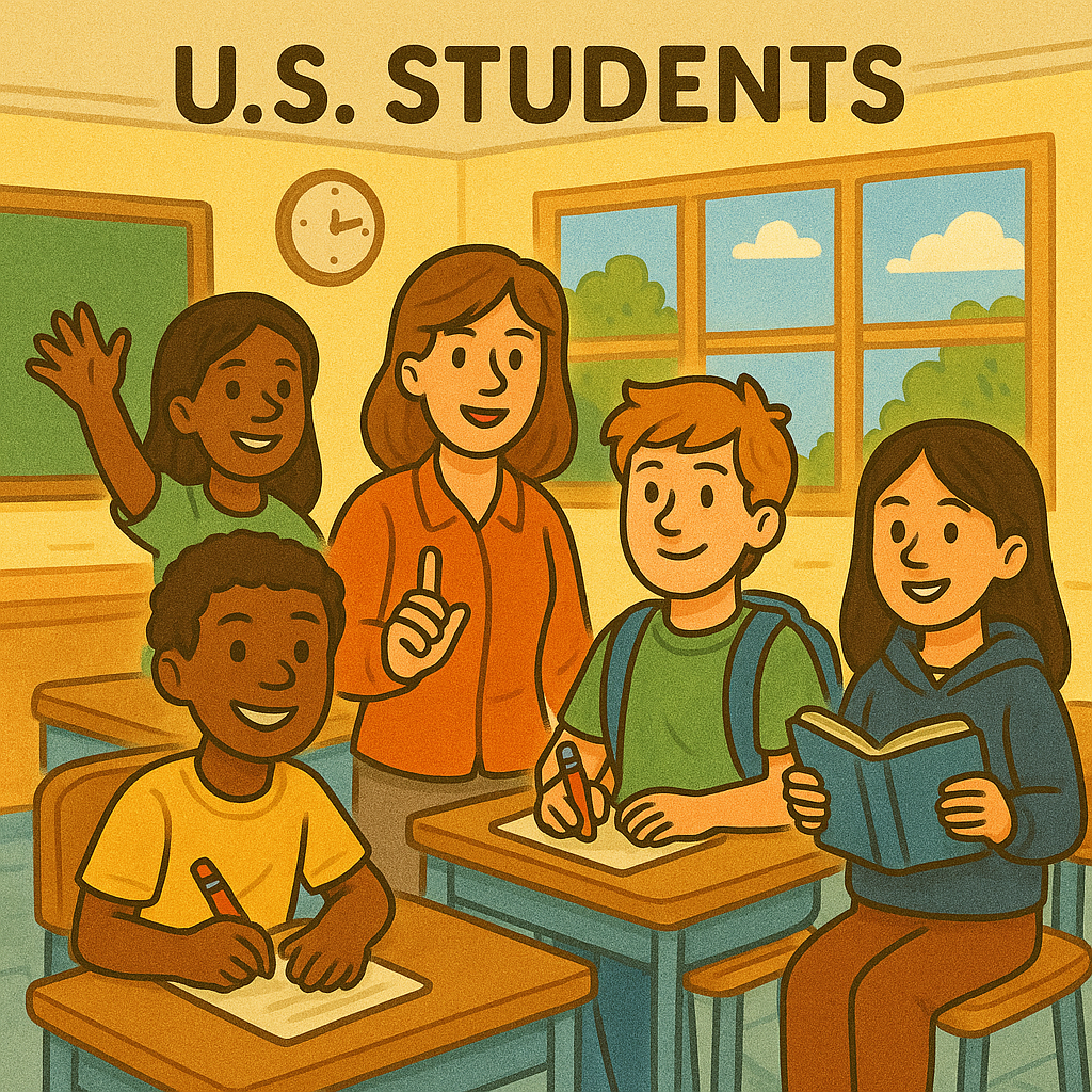 ABD'deki okuldaki öğrenciler