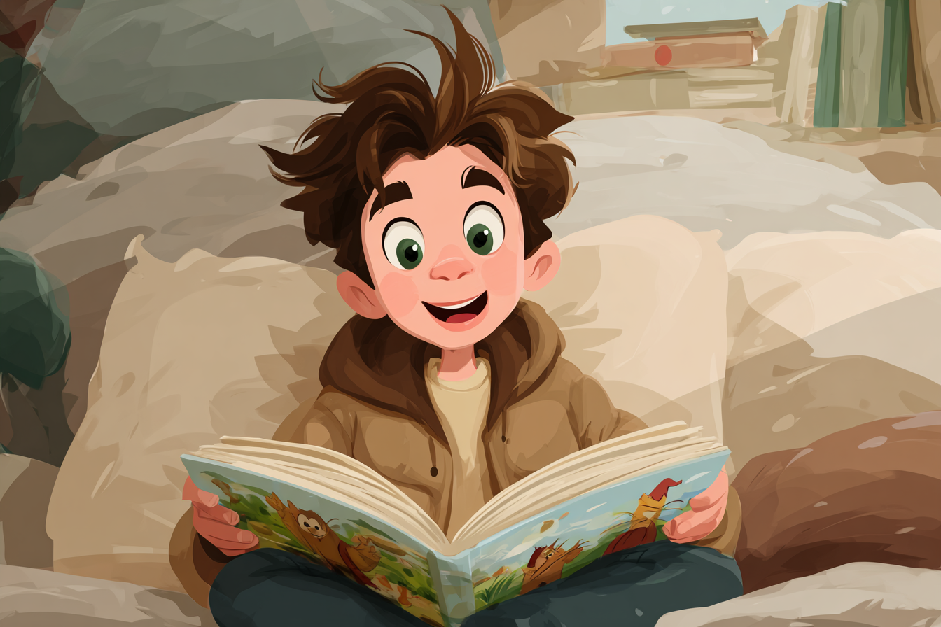 çocuk hikaye okuyor