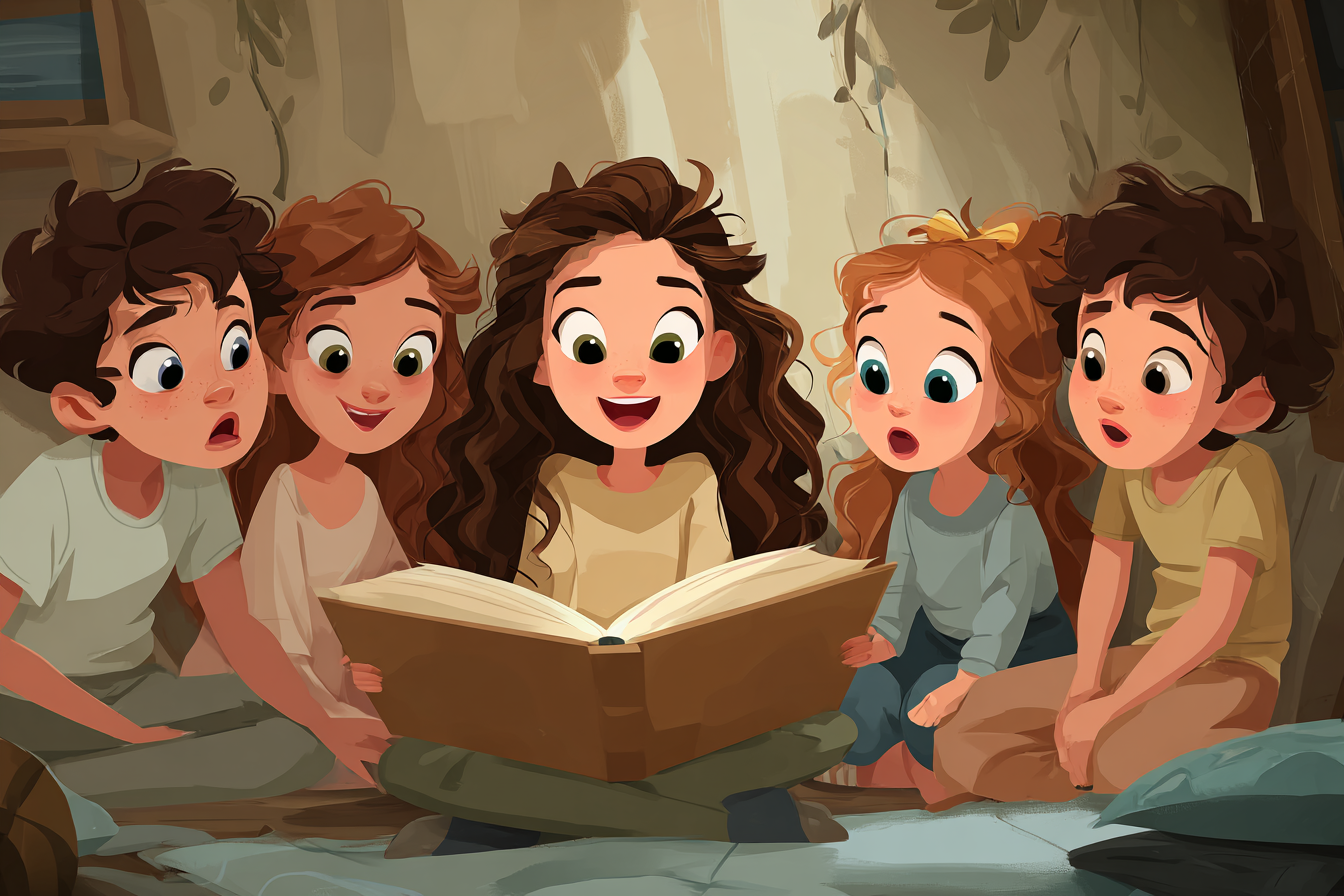 çocuklar kitap okuyor