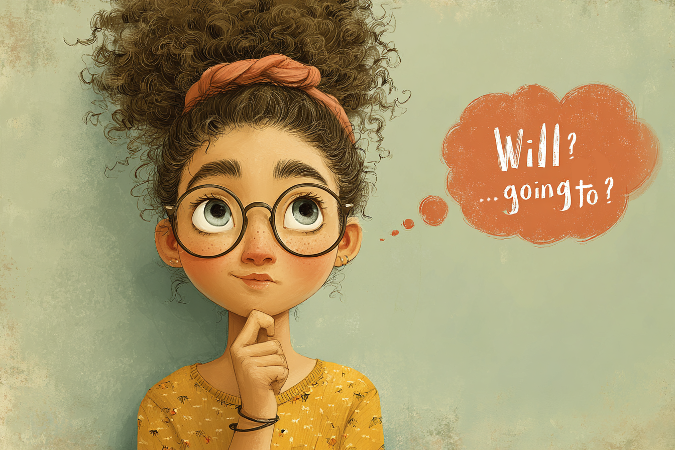 Farklı gelecek zaman ifadelerini düşünen bir kız.