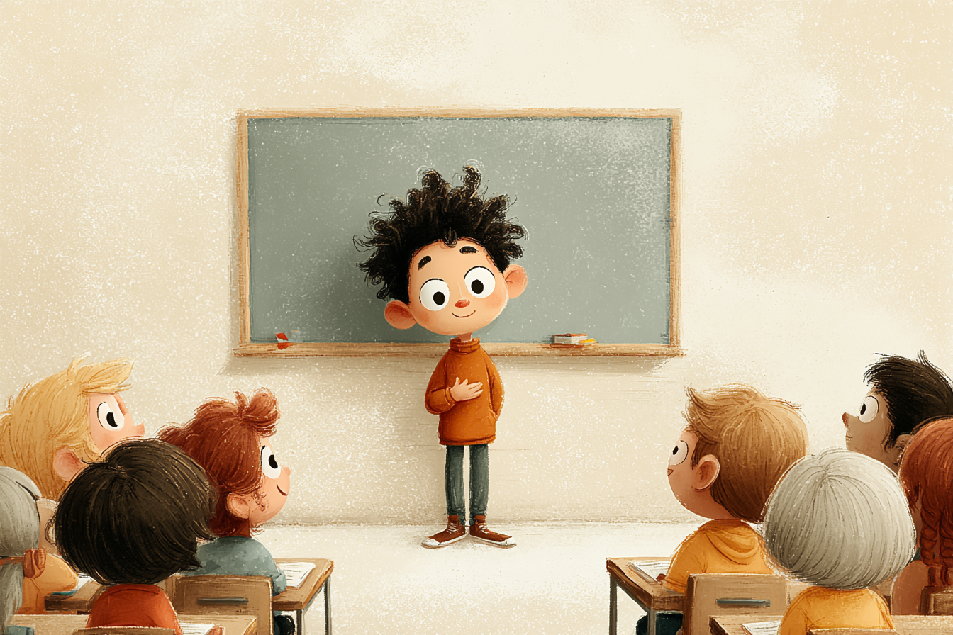 Sınıfta kendini tanıtan öğrenci