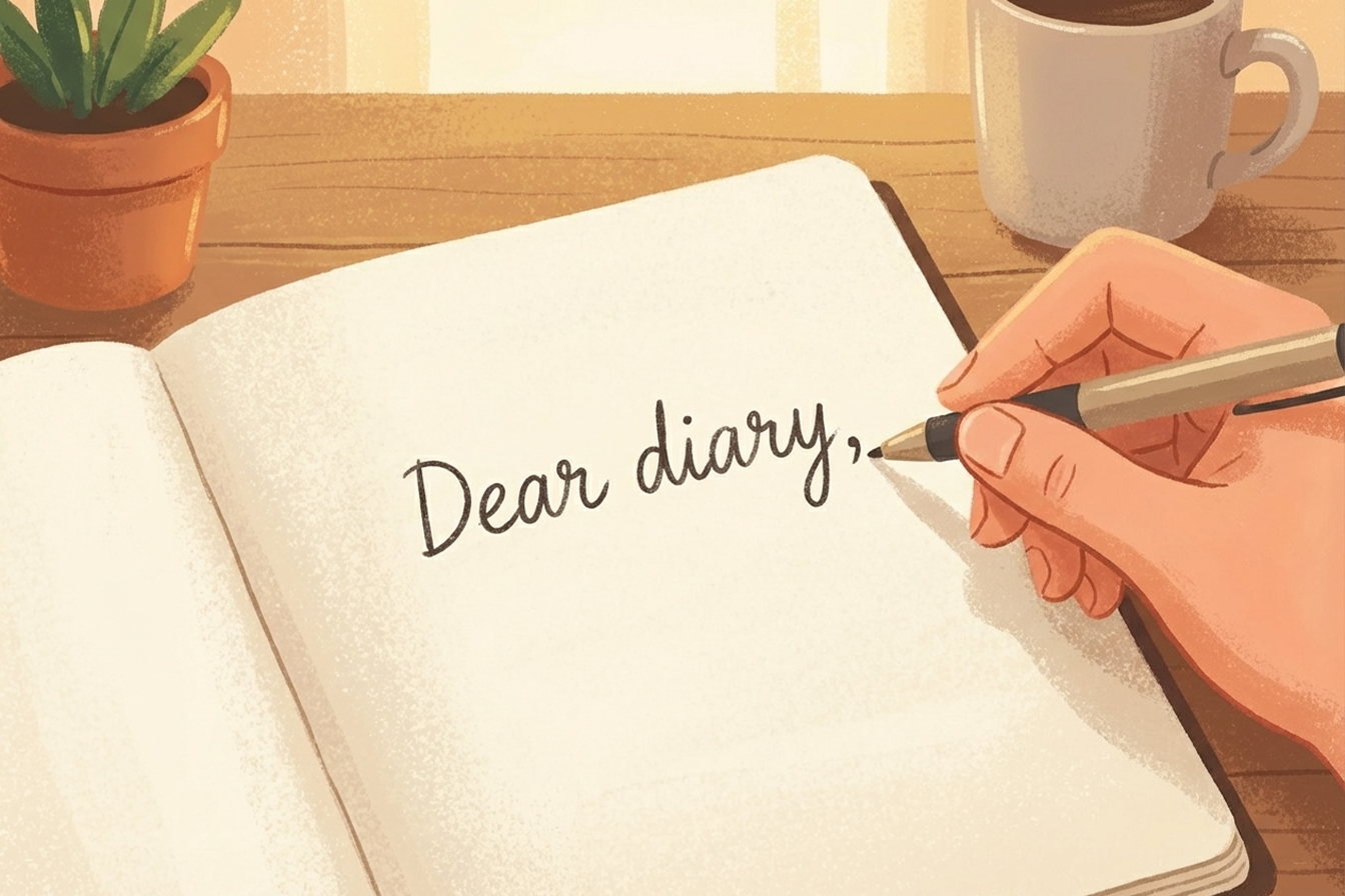 Günlük tutan bir kız.